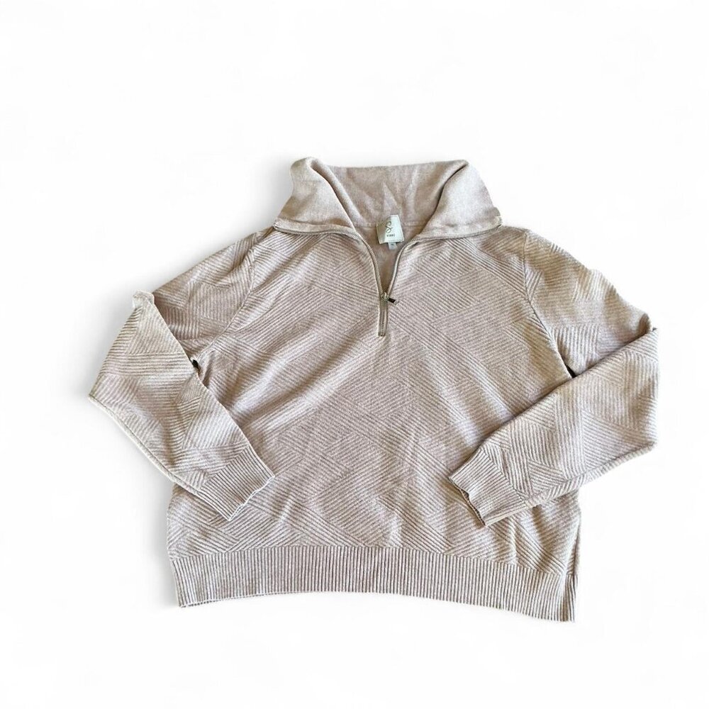Sioni Women's‎ Quarter Zip Pull Over Textured Sweater size XL